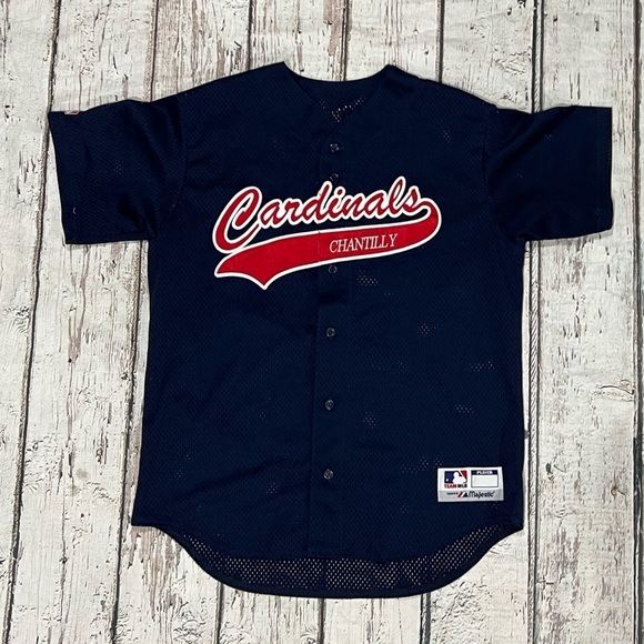 Cardinals Chantilly Softball Club Blue Majestic Stitched Jersey Sports - Picture 1 of 6